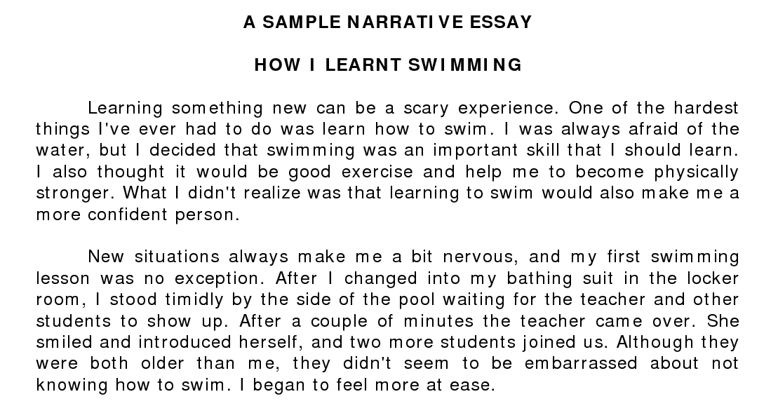 Example of narrative essay
